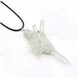 Reiki Natural Quartz Pendant Big Irregular Crystal Pillar Pendulum