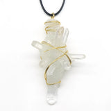 Reiki Natural Quartz Pendant Big Irregular Crystal Pillar Pendulum