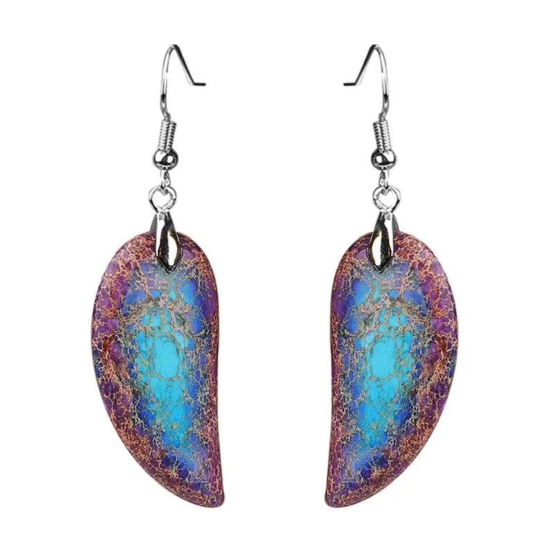 Reiki Natural Healing Stone Emperor Stone Earrings Mix Temperament
