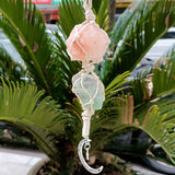 Reiki Natural Rough Ore Stone Chakra Tree of Life Tassel Car Hanging