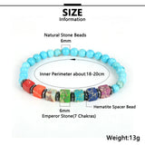 Reiki Healing 7 Chakra Bracelet Square Beads Men Women Yoga Buddha Jewelry
