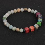 Reiki Healing 7 Chakra Bracelet Square Beads Men Women Yoga Buddha Jewelry