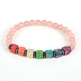 Reiki Healing 7 Chakra Bracelet Square Beads Men Women Yoga Buddha Jewelry