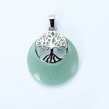 Tree of Life Charm Pendant Natural Stone Crystal Necklace