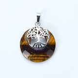 Tree of Life Charm Pendant Natural Stone Crystal Necklace