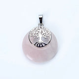 Tree of Life Charm Pendant Natural Stone Crystal Necklace
