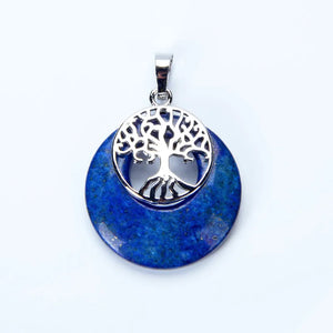 Tree of Life Charm Pendant Natural Stone Crystal Necklace