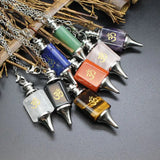 Reiki Om Symbol Crystal Pendulum Dowsing Natural Stone Points Pendant