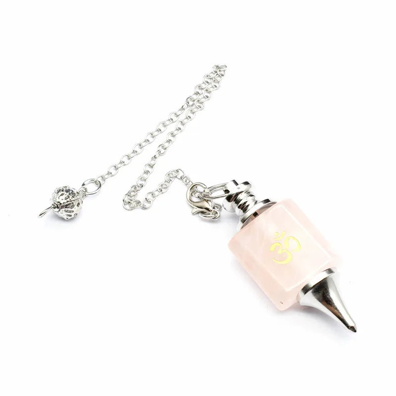 Reiki Om Symbol Crystal Pendulum Dowsing Natural Stone Points Pendant