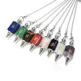 Reiki Om Symbol Crystal Pendulum Dowsing Natural Stone Points Pendant