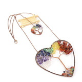 Reiki Ore Crystal Heart Chakra Tree Of Life Home Decoration