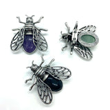 Reiki Ore Crystal Agate Insects Necklace/Brooch Pendant
