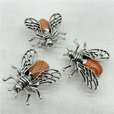 Reiki Ore Crystal Agate Insects Necklace/Brooch Pendant