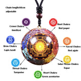 Reiki Orgonite Sri Yantra Necklace Orgonite Pendant Necklace 7 Chakra Sacred
