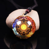 Reiki Orgonite Sri Yantra Necklace Orgonite Pendant Necklace 7 Chakra Sacred