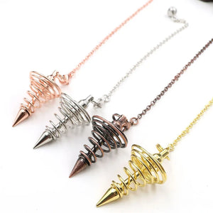 Reiki Pendant Necklace Metal Pendulum for Divination Reiki Healing