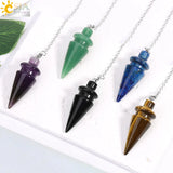 Reiki Pendulum Pink Crystal Cone Pendant Dowsing
