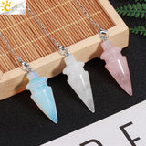 Reiki Pendulum Pink Crystal Cone Pendant Dowsing
