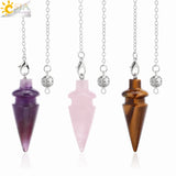 Reiki Pendulum Pink Crystal Cone Pendant Dowsing
