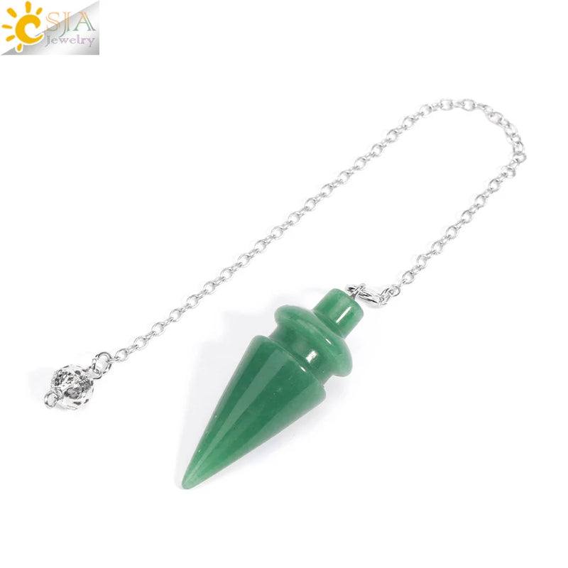 Reiki Pendulum Pink Crystal Cone Pendant Dowsing