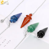 Reiki Pendulum Pink Crystal Cone Pendant Dowsing