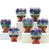 Reiki Pine Cones Stone Ornament Colorful Chakras Agates Bead 24x18mm