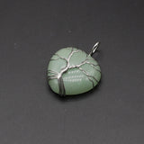 Reiki Tree of Life Pendant Natural Wire Wrap Heart Love Crystal Tiger Eye