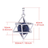 Reiki Chakra Natural Stone Pendant Star Necklace for Women
