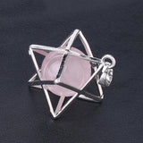 Reiki Chakra Natural Stone Pendant Star Necklace for Women