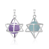 Reiki Chakra Natural Stone Pendant Star Necklace for Women