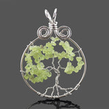 Reiki Chakra Tree of Life Chips Beads Pendant Owl Necklace