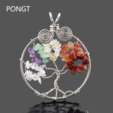 Reiki Chakra Tree of Life Chips Beads Pendant Owl Necklace