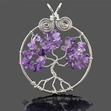 Reiki Chakra Tree of Life Chips Beads Pendant Owl Necklace