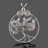 Reiki Chakra Tree of Life Chips Beads Pendant Owl Necklace