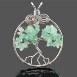Reiki Chakra Tree of Life Chips Beads Pendant Owl Necklace