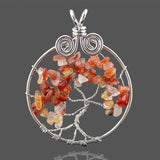 Reiki Chakra Tree of Life Chips Beads Pendant Owl Necklace