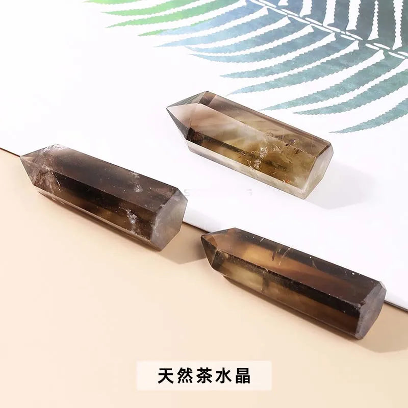 Reiki Natural Stone Hexagon Column Raw Stone Healing Crystal Crafts