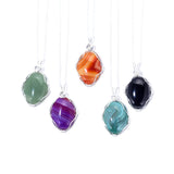 Reiki Quartz Stone Pendant Necklace for Women Healing Crystal Jewelry