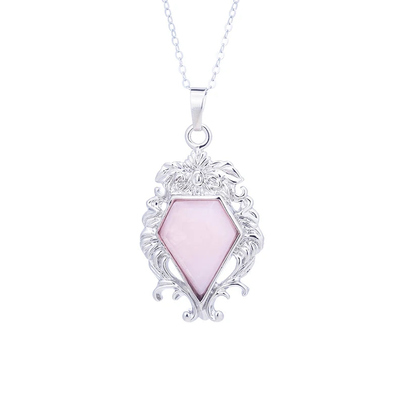 Reiki Natural Stones Crystal Pendant Opal Lapis Lazuli Healing Quartz Necklace