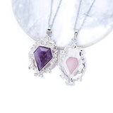 Reiki Natural Stones Crystal Pendant Opal Lapis Lazuli Healing Quartz Necklace