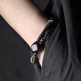 Geometric Copper Beads Bracelet Good Luck Bangle