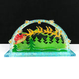 Christmas Reindeer Sled Silicone Mold for Resin Crystal Epoxy Night Light