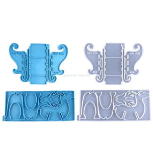 Christmas Reindeer and Sleigh Resin Mold for DIY Jewelry Container