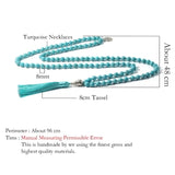 Turquoises Stone Necklace Yoga Jewelry 8mm Beads