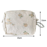 Relief Pattern Make Up Bag with Pearl Pendant