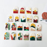 Mountain Landscape Woman Acrylic Pendant DIY Earrings