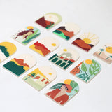 Mountain Landscape Woman Acrylic Pendant DIY Earrings