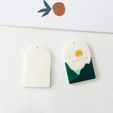 Mountain Landscape Woman Acrylic Pendant DIY Earrings