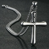Religion Cross Pendant Necklace Stainless Steel Crucifix Necklace
