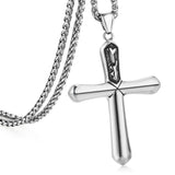 Religion Cross Pendant Necklace Stainless Steel Crucifix Necklace